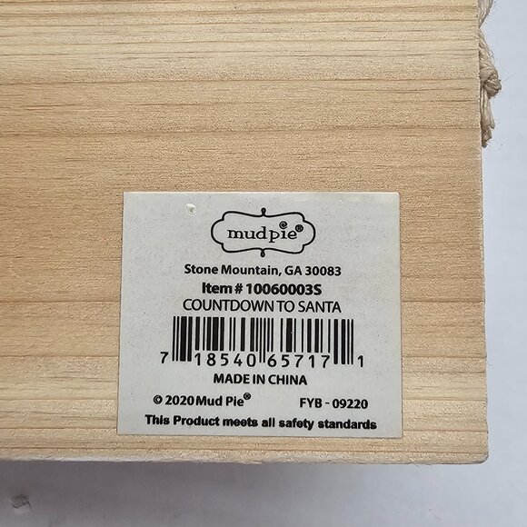 Wooden Tree Door Decor Christmas Holiday Sleeps Until Santa Visits Mud Pie Gift - Picture 7 of 8